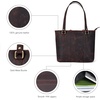 image:imageLeather Purse For Women  Real Leather Tote For Women  Ladies Shoulder Handbag For Work Travel Casual UseDeep Brown Vintage