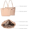 image:imageLeather Purse For Women  Real Leather Tote For Women  Ladies Shoulder Handbag For Work Travel Casual UseNappa Beige