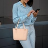 image:imageLeather Purse For Women  Real Leather Tote For Women  Ladies Shoulder Handbag For Work Travel Casual UseNappa Beige