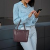 image:imageLeather Purse For Women  Real Leather Tote For Women  Ladies Shoulder Handbag For Work Travel Casual UseNappa Brown