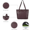 image:imageLeather Purse For Women  Real Leather Tote For Women  Ladies Shoulder Handbag For Work Travel Casual UseNappa Brown
