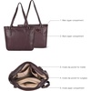 image:imageLeather Purse For Women  Real Leather Tote For Women  Ladies Shoulder Handbag For Work Travel Casual UseNappa Brown
