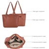 image:imageLeather Purse For Women  Real Leather Tote For Women  Ladies Shoulder Handbag For Work Travel Casual UseNappa Cognac