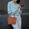 image:imageLeather Purse For Women  Real Leather Tote For Women  Ladies Shoulder Handbag For Work Travel Casual UseNappa Cognac