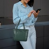 image:imageLeather Purse For Women  Real Leather Tote For Women  Ladies Shoulder Handbag For Work Travel Casual UseNappa Dark Green