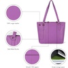 image:imageLeather Purse For Women  Real Leather Tote For Women  Ladies Shoulder Handbag For Work Travel Casual UseNappa Lila