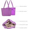 image:imageLeather Purse For Women  Real Leather Tote For Women  Ladies Shoulder Handbag For Work Travel Casual UseNappa Lila
