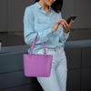 image:imageLeather Purse For Women  Real Leather Tote For Women  Ladies Shoulder Handbag For Work Travel Casual UseNappa Lila