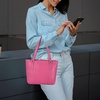 image:imageLeather Purse For Women  Real Leather Tote For Women  Ladies Shoulder Handbag For Work Travel Casual UseNappa Pink