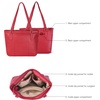 image:imageLeather Purse For Women  Real Leather Tote For Women  Ladies Shoulder Handbag For Work Travel Casual UseNappa Red