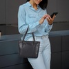image:imageLeather Purse For Women  Real Leather Tote For Women  Ladies Shoulder Handbag For Work Travel Casual UseSmooth Black
