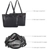 image:imageLeather Purse For Women  Real Leather Tote For Women  Ladies Shoulder Handbag For Work Travel Casual UseSmooth Black