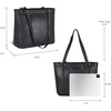 image:imageLeather Purse For Women  Real Leather Tote For Women  Ladies Shoulder Handbag For Work Travel Casual UseSmooth Black