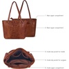image:imageLeather Purse For Women  Real Leather Tote For Women  Ladies Shoulder Handbag For Work Travel Casual UseTan Large Weaving