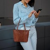 image:imageLeather Purse For Women  Real Leather Tote For Women  Ladies Shoulder Handbag For Work Travel Casual UseTan Large Weaving