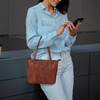 image:imageLeather Purse For Women  Real Leather Tote For Women  Ladies Shoulder Handbag For Work Travel Casual UseTan Medium Weaving