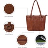 image:imageLeather Purse For Women  Real Leather Tote For Women  Ladies Shoulder Handbag For Work Travel Casual UseTan Medium Weaving