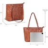 image:imageLeather Purse For Women  Real Leather Tote For Women  Ladies Shoulder Handbag For Work Travel Casual UseTan Small Weaving