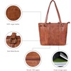 image:imageLeather Purse For Women  Real Leather Tote For Women  Ladies Shoulder Handbag For Work Travel Casual UseTan Small Weaving