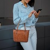 image:imageLeather Purse For Women  Real Leather Tote For Women  Ladies Shoulder Handbag For Work Travel Casual UseTan Washed