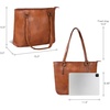 image:imageLeather Purse For Women  Real Leather Tote For Women  Ladies Shoulder Handbag For Work Travel Casual UseTan Washed