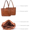 image:imageLeather Purse For Women  Real Leather Tote For Women  Ladies Shoulder Handbag For Work Travel Casual UseTan Washed