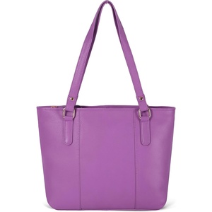 image:imageLeather Purse For Women  Real Leather Tote For Women  Ladies Shoulder Handbag For Work Travel Casual UseNappa Lila