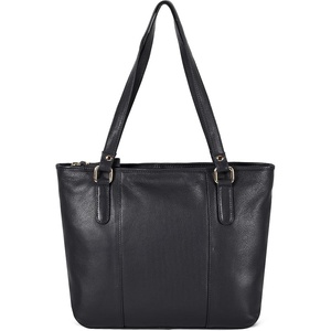 image:imageLeather Purse For Women  Real Leather Tote For Women  Ladies Shoulder Handbag For Work Travel Casual UseSmooth Black